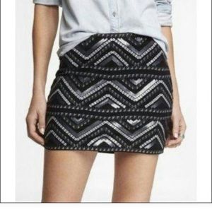 Express Sequin Aztec Skirt